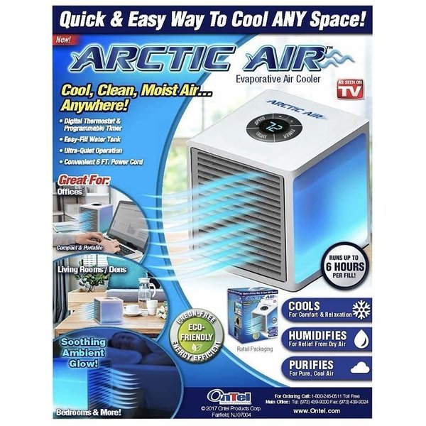 Arctic Air Ultra AAUMC4 Portable Evaporative Cooler, 1 gal Tank, 3Speed, 120 V, 15 A, BlueWhite AAPC-MC4